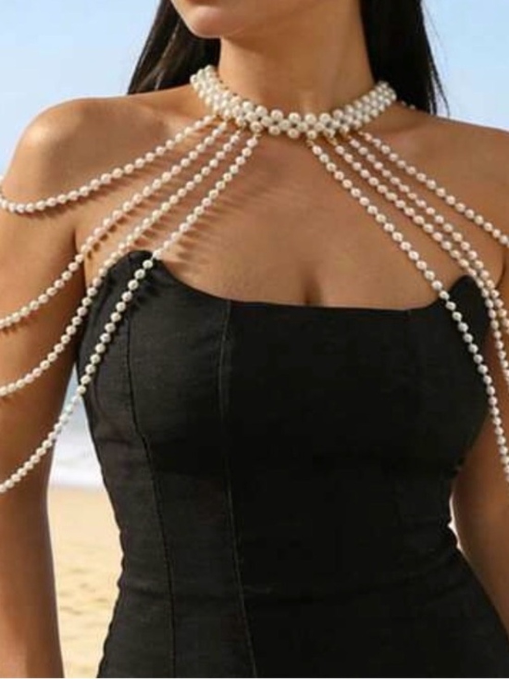 Pearl-Style Body Chain Necklace – Costume Jewelry ✨